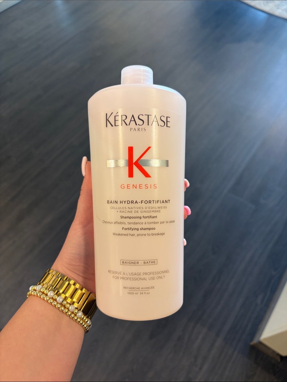 Kérastase Genesis Fortifying Shampoo — Cream Bottle with Red Logo